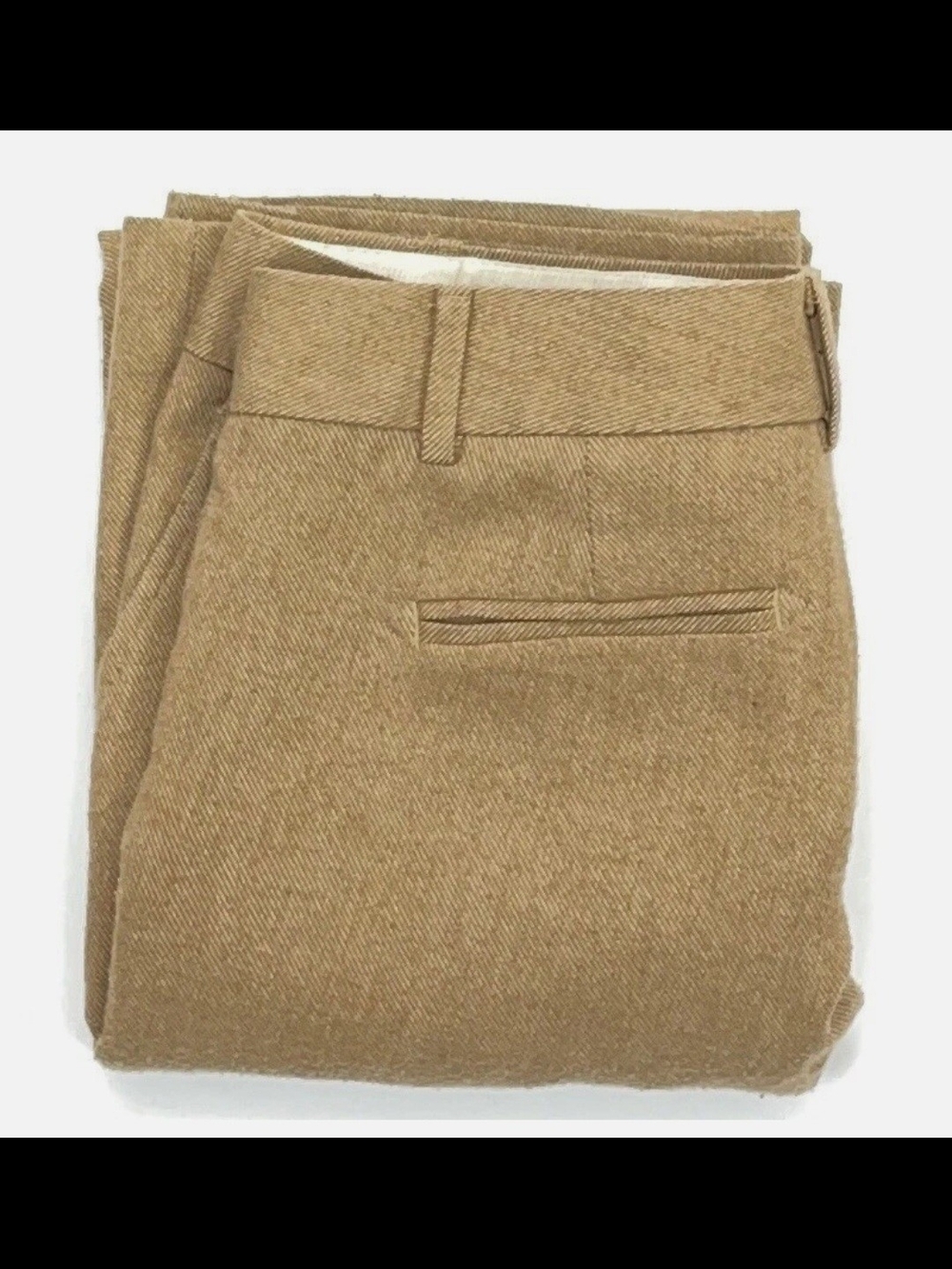 Banana Republic Petite 8 Trousers in Tan, Flat Front Wool Blend - Picture 4 of 8